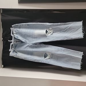 High waist ripped straight leg jeans 3x